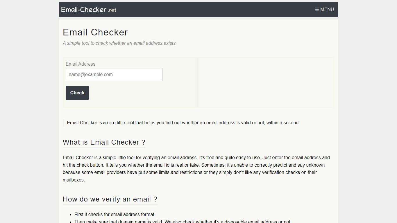 Email Checker - Verify Email Address Online